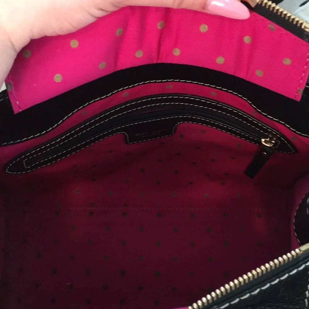 Black leather Y2K Kate Spade shoulder bag